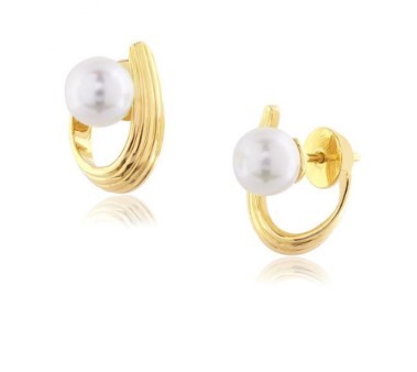 Brinco em ouro 18k com pérola Brüner