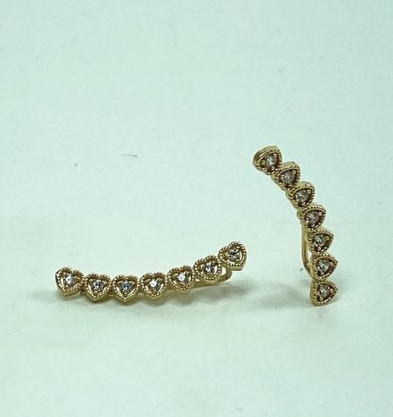 Brinco em ouro 18k com zircônias Green Gold
