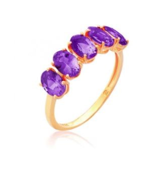 Anel em ouro amarelo 18k com ametistas Brüner