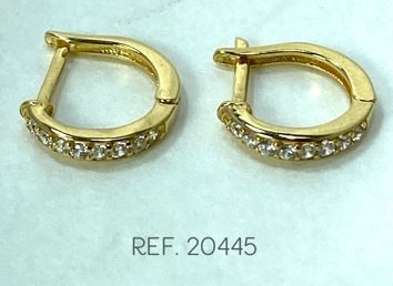 Brinco de argola em ouro 18k com zircônias Green Gold