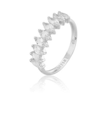 Anel em ouro branco 18k com topázios Brüner