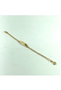 Pulseira infantil plaquinha em ouro 18k Green Gold