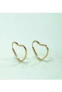Brinco de argola coração em ouro 18k - Green Gold