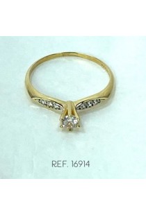 Anel solitário em ouro 18k com zircônia Green Gold