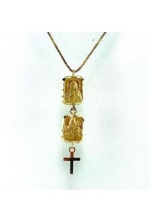 Escapulário corrente veneziana em ouro 18k Green Gold