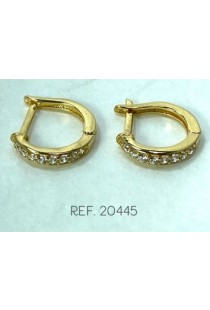 Brinco de argola em ouro 18k com zircônias Green Gold