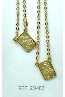 Escapulário elo português em ouro 18k Green Gold