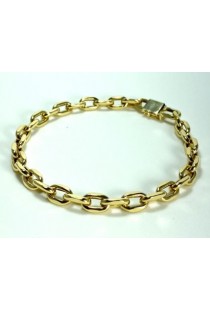 Pulseira de elo oval oca em ouro 18k Classic