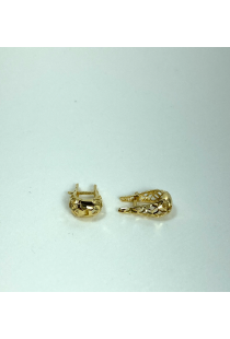 Brinco de Argola Ouro Amarelo 18K Gota Diamantada  Green Gold