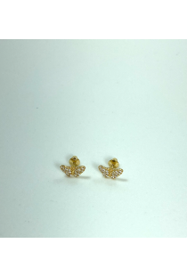 Brinco Ouro Amarelo 18K Borboleta com Zircônias  Green Gold