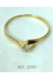 Anel solitário em ouro 18k com zircônia Green Gold
