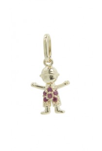 Pingente Menino com Zircônias Roxas - Convex