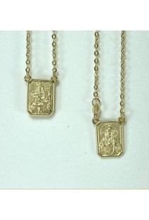 Escapulário elo português em ouro 18k Green Gold