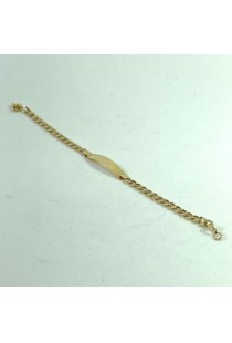 Pulseira infantil plaquinha em ouro 18k Green Gold