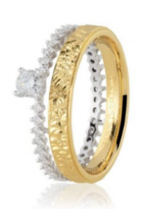  Aliança em ouro 18k Diamantada com Brilhantes Brüner