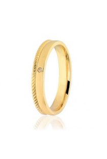 Aliança em ouro 18k com Brilhante Brüner