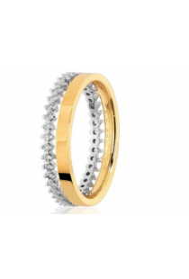 Aliança em ouro 18k com Brilhantes Polida Brüner