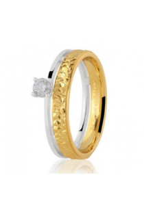Aliança em ouro 18k Diamantada com Brilhante Brüner