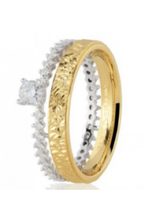 Aliança em ouro 18k Diamantada com Brilhantes Brüner
