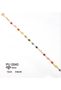 Pulseira Infantil em ouro 18k com Zircônias - Estrela de Ouro