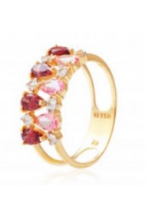 Anel em Ouro 18K com Pedras Brasileiras Naturais Bruner