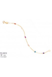 Pulseira Infantil em ouro 18k com Zircônias - Estrela em Ouro