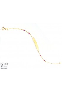 Pulseira Infantil Plaquinha em ouro 18k - Estrela de Ouro