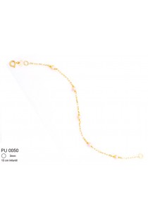 Pulseira Infantil em ouro 18k com Perólas - Estrela de Ouro
