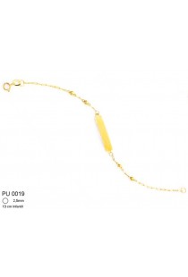 Pulseira Infantil Plaquinha em ouro 18k - Estrela de Ouro